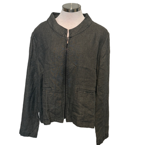 Kedziorek Charcoal Cropped Linen Blazer Sz 42